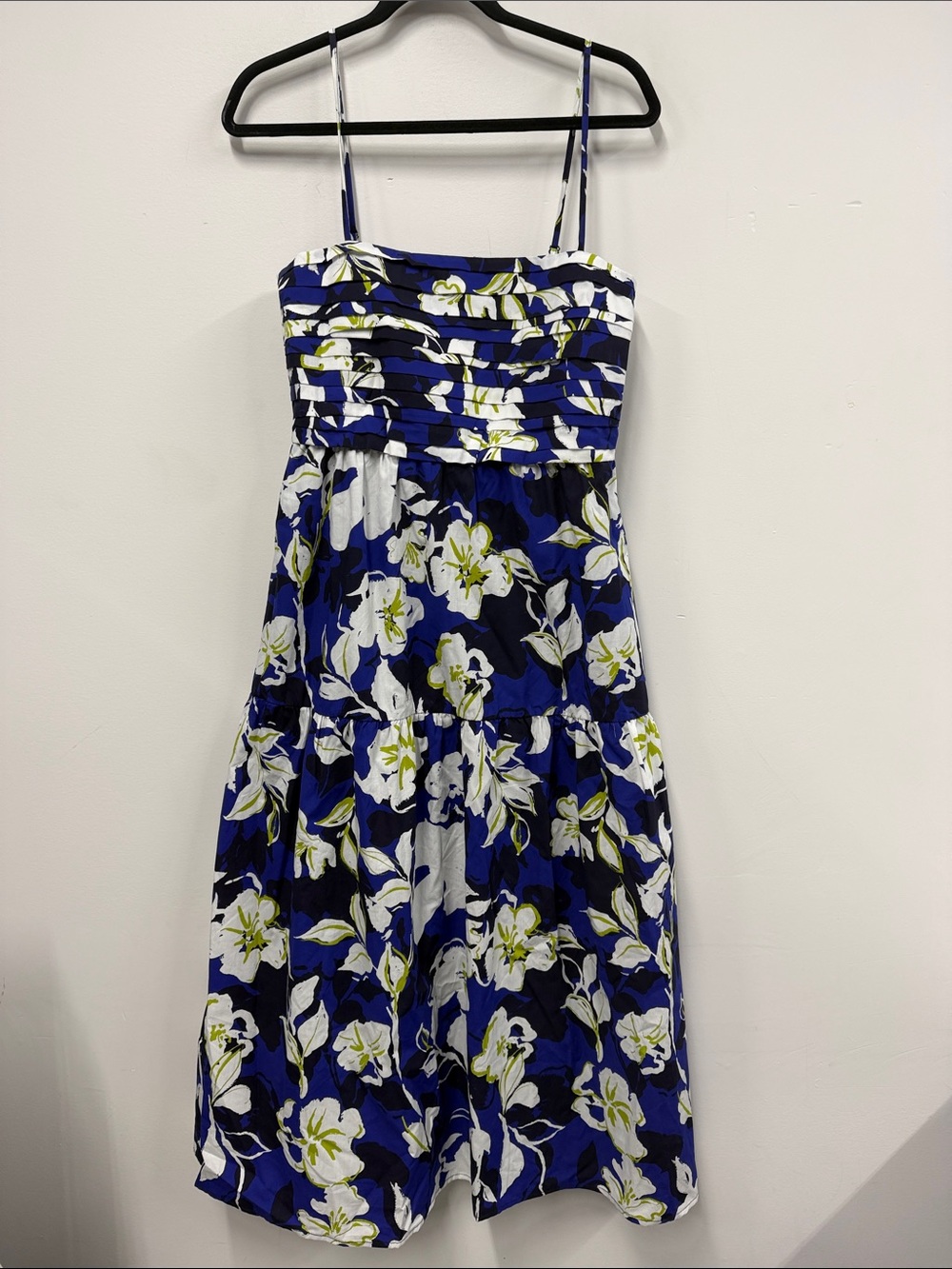 Evereve Blue White Floral Midi Dress NEW - Picture 2 of 9